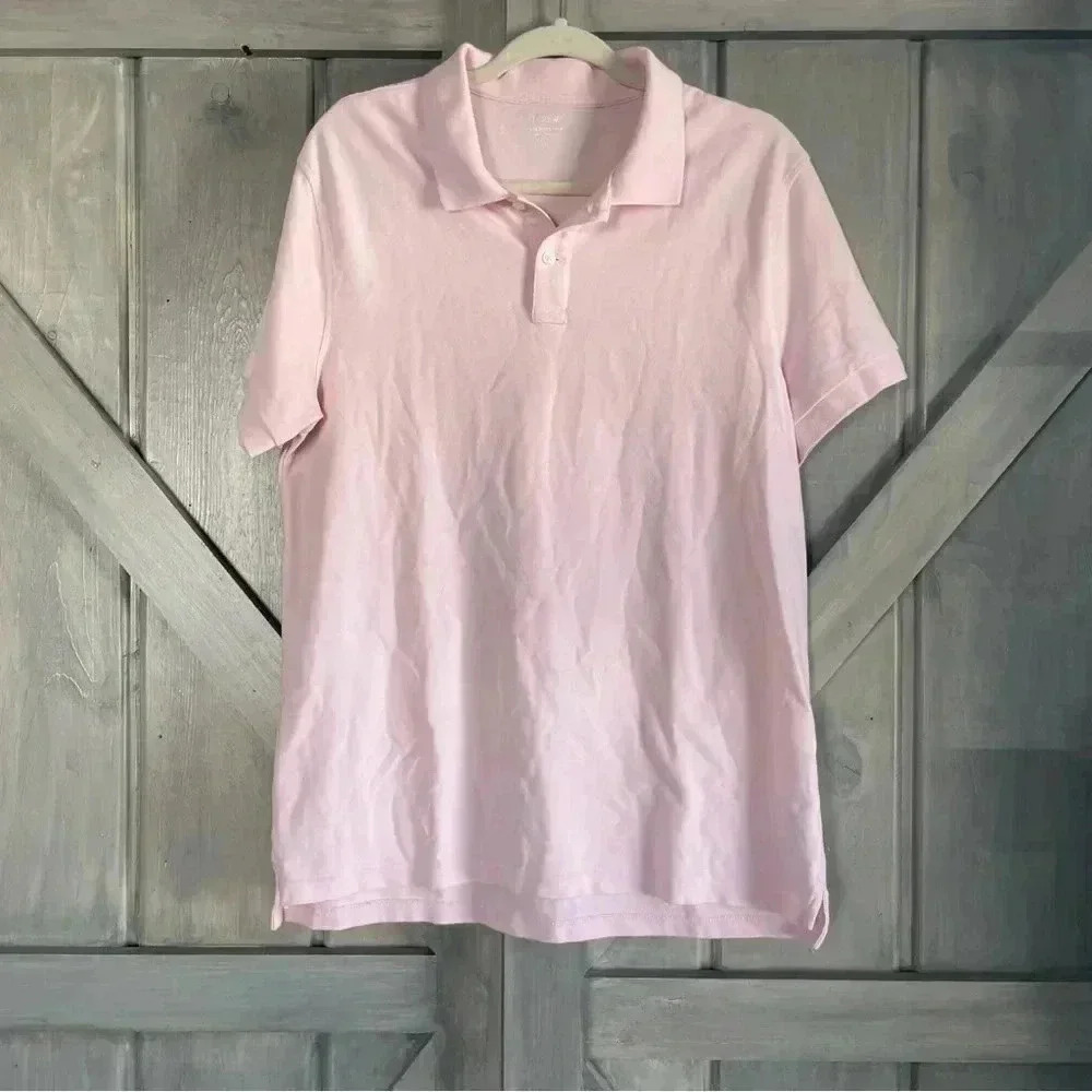 J. Crew men’s pink preppy polo Y2K‎ style top